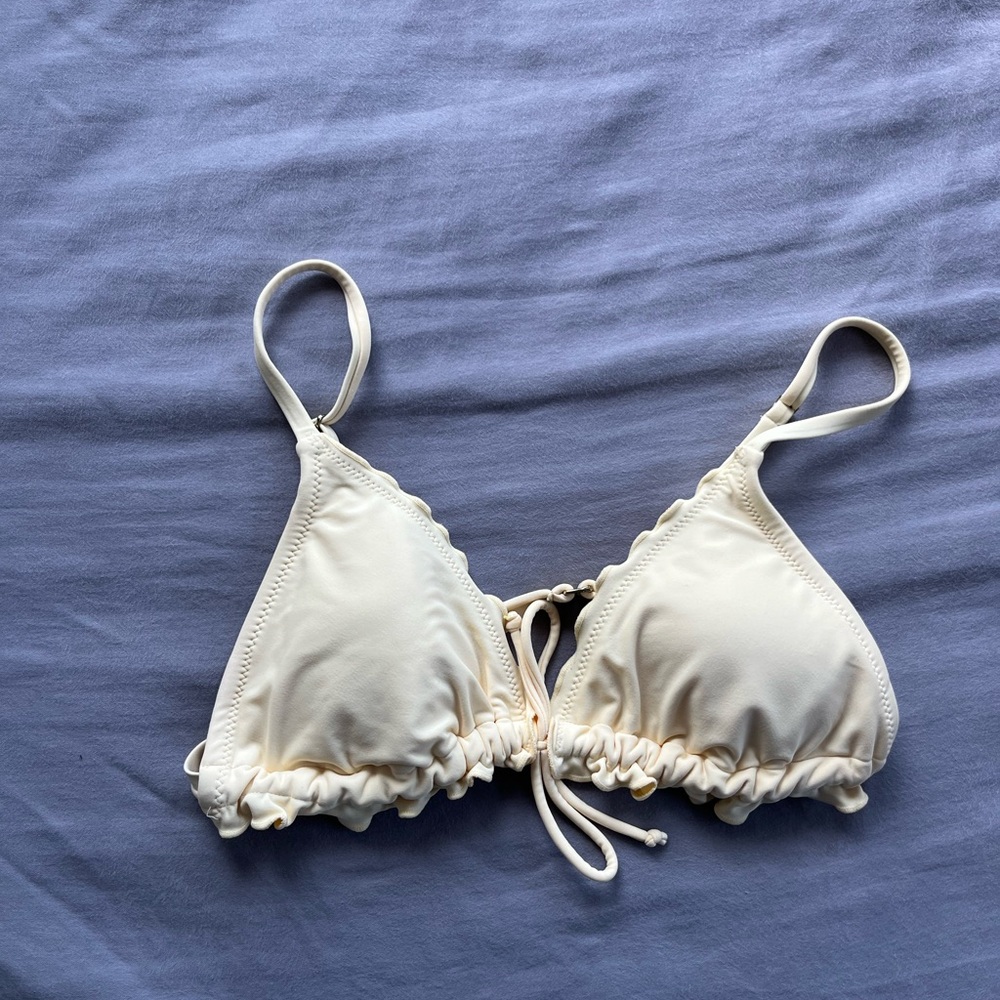 Women's Pastel Yellow Triangle Bikini Top Xhilaration Medium